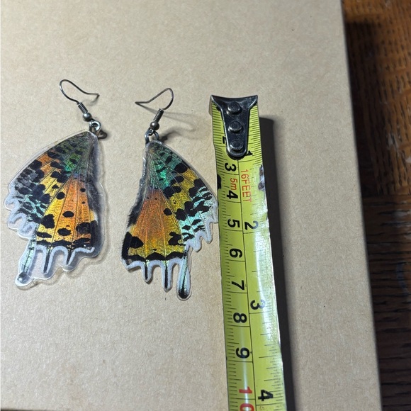 Colorful Butterfly Wing Earrings - Picture 3 of 3